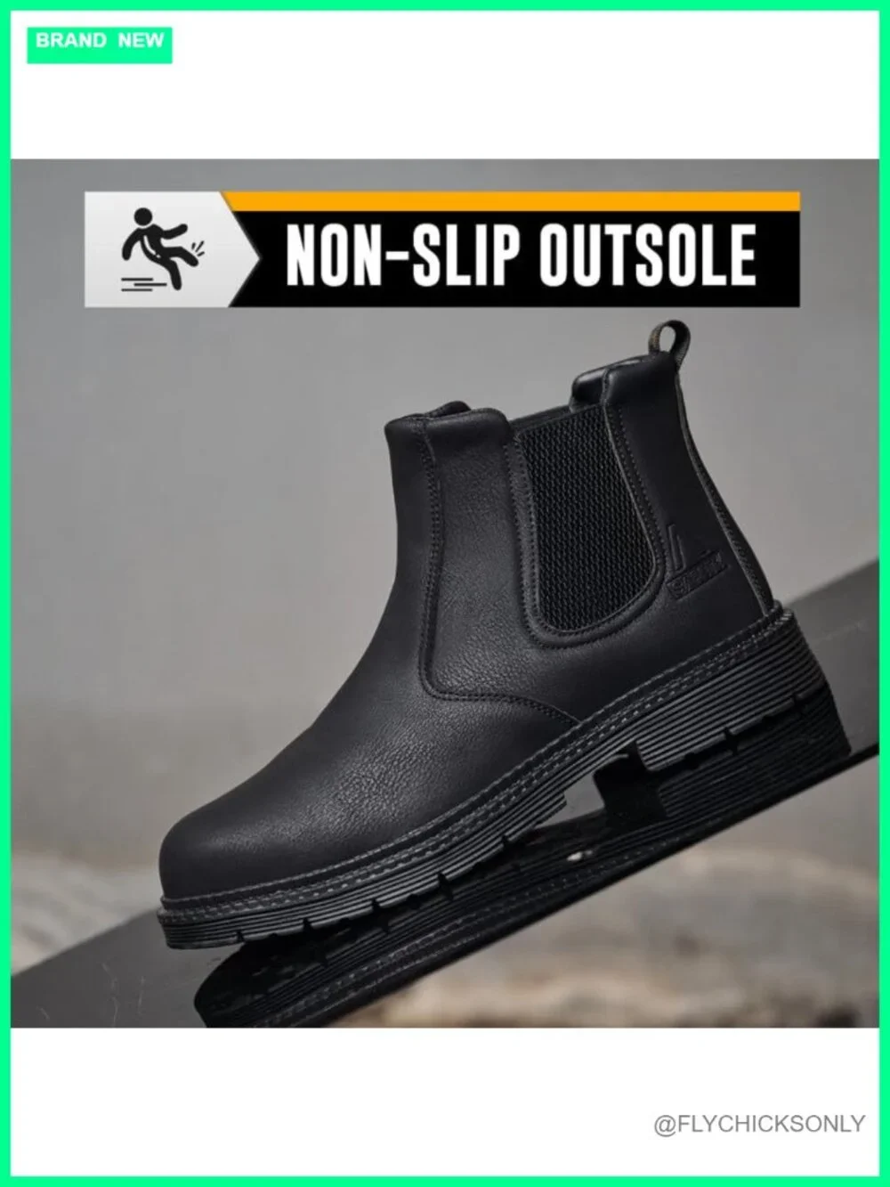 Steel Toe Chelsea Boots Men's Industrial Construction Shoes Waterproof